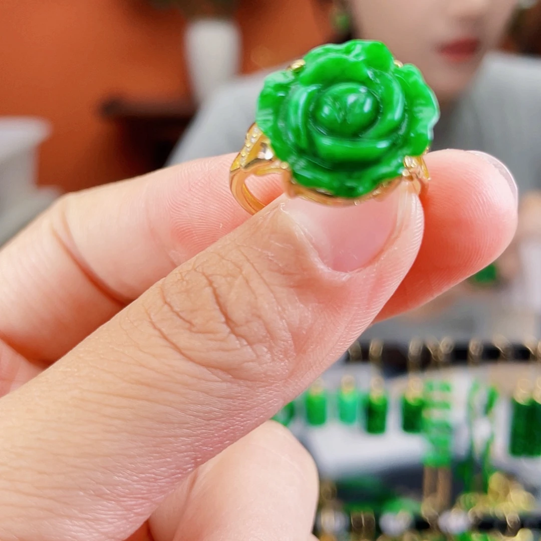 翡翠银S925镶嵌耳饰