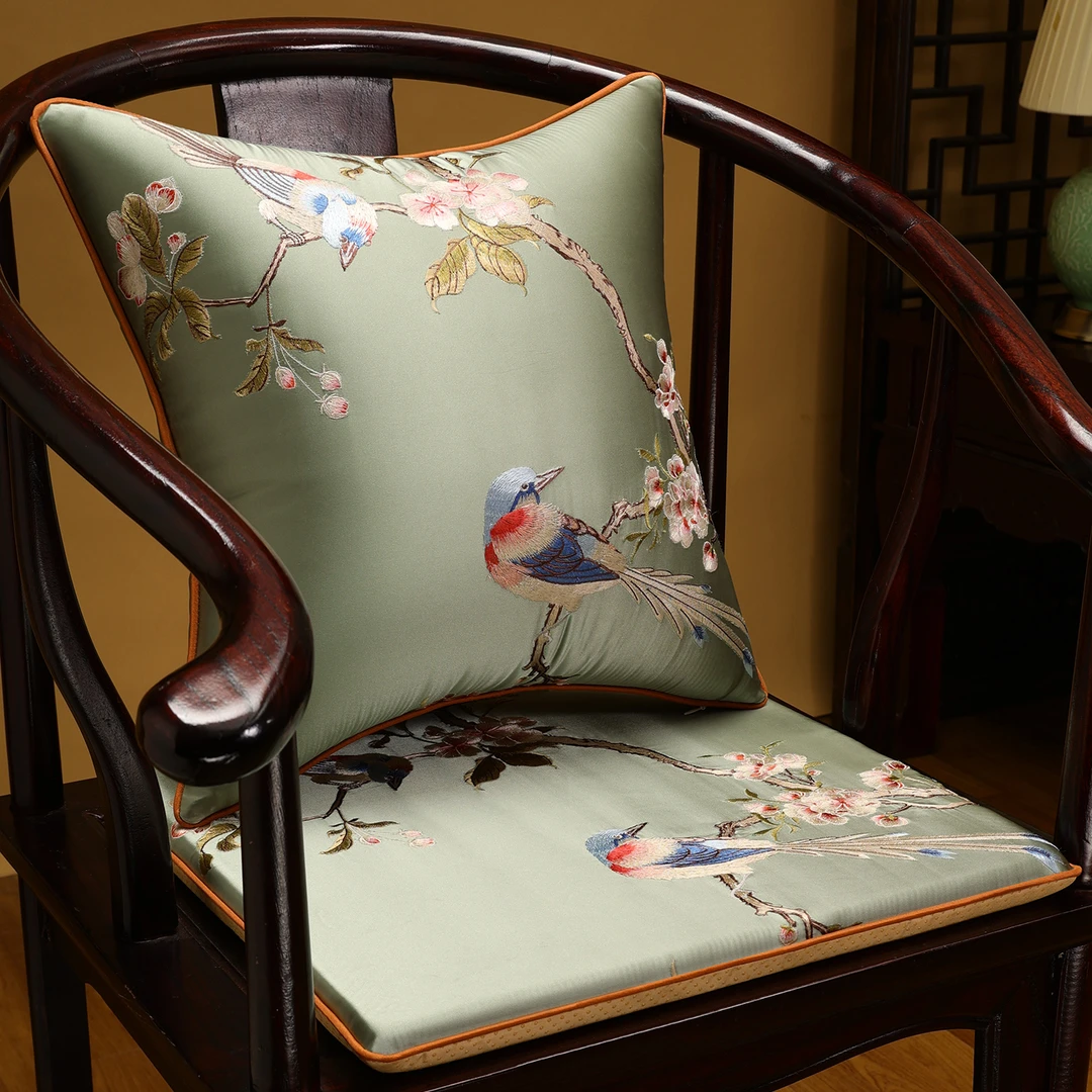 新中式座椅垫茶椅坐垫红木椅子圈椅垫防滑罗汉床垫子防滑餐椅垫