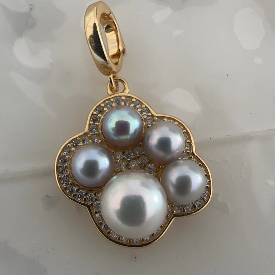 海水珍珠银S925镶嵌颈饰