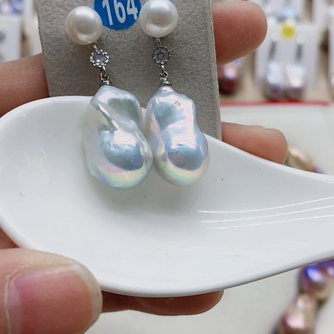 【闪购商品】淡水珍珠耳饰银S925镶嵌