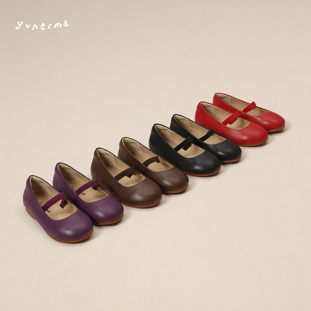 允儿妈女童2025秋季新款多色平底鞋宝宝洋气公主鞋儿童一脚蹬皮鞋