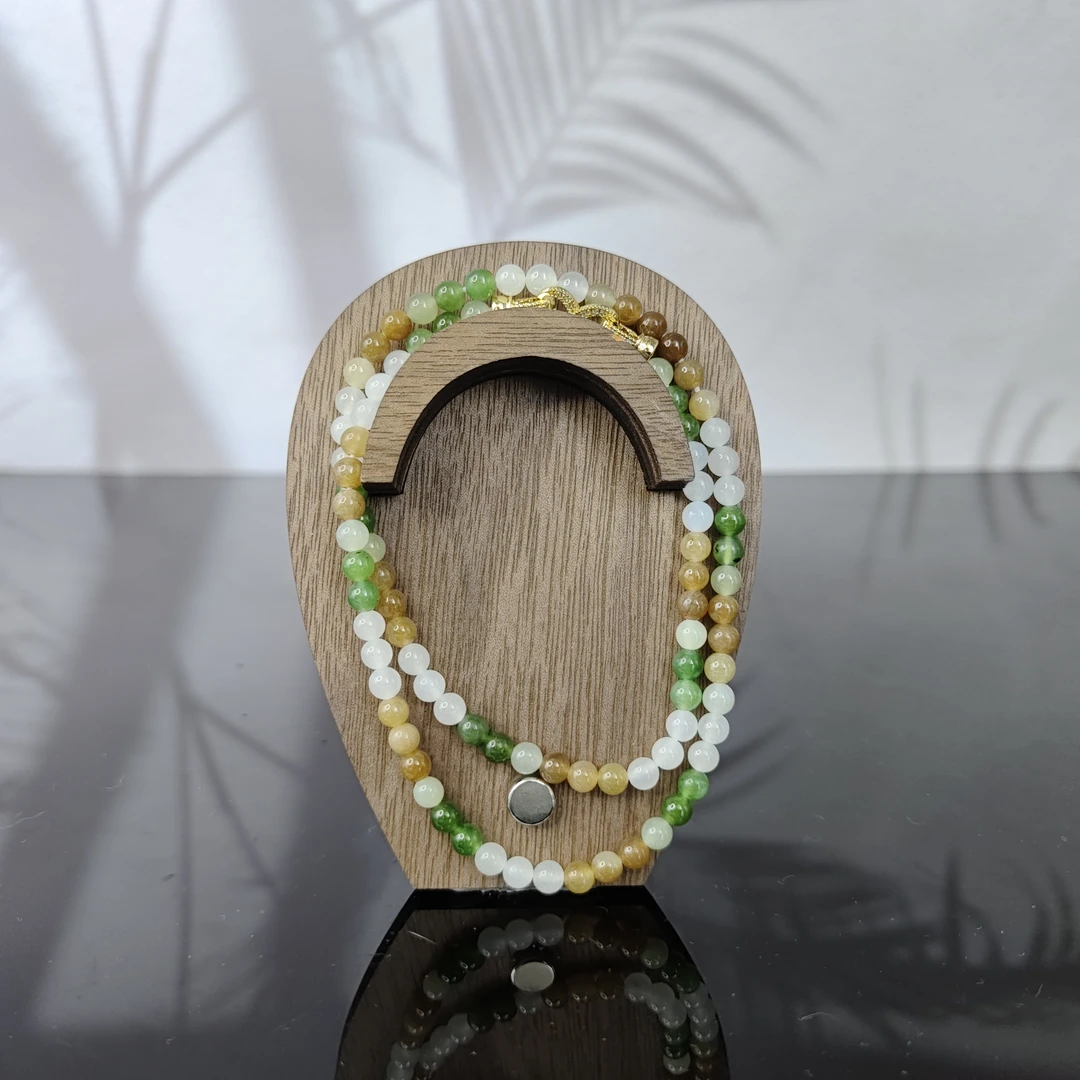 P和田玉多宝圆珠项链（卡5）1101