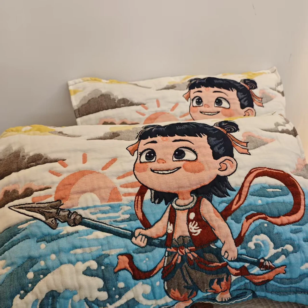 【哪吒闹海】52*78枕巾一对柔软亲肤透气加厚