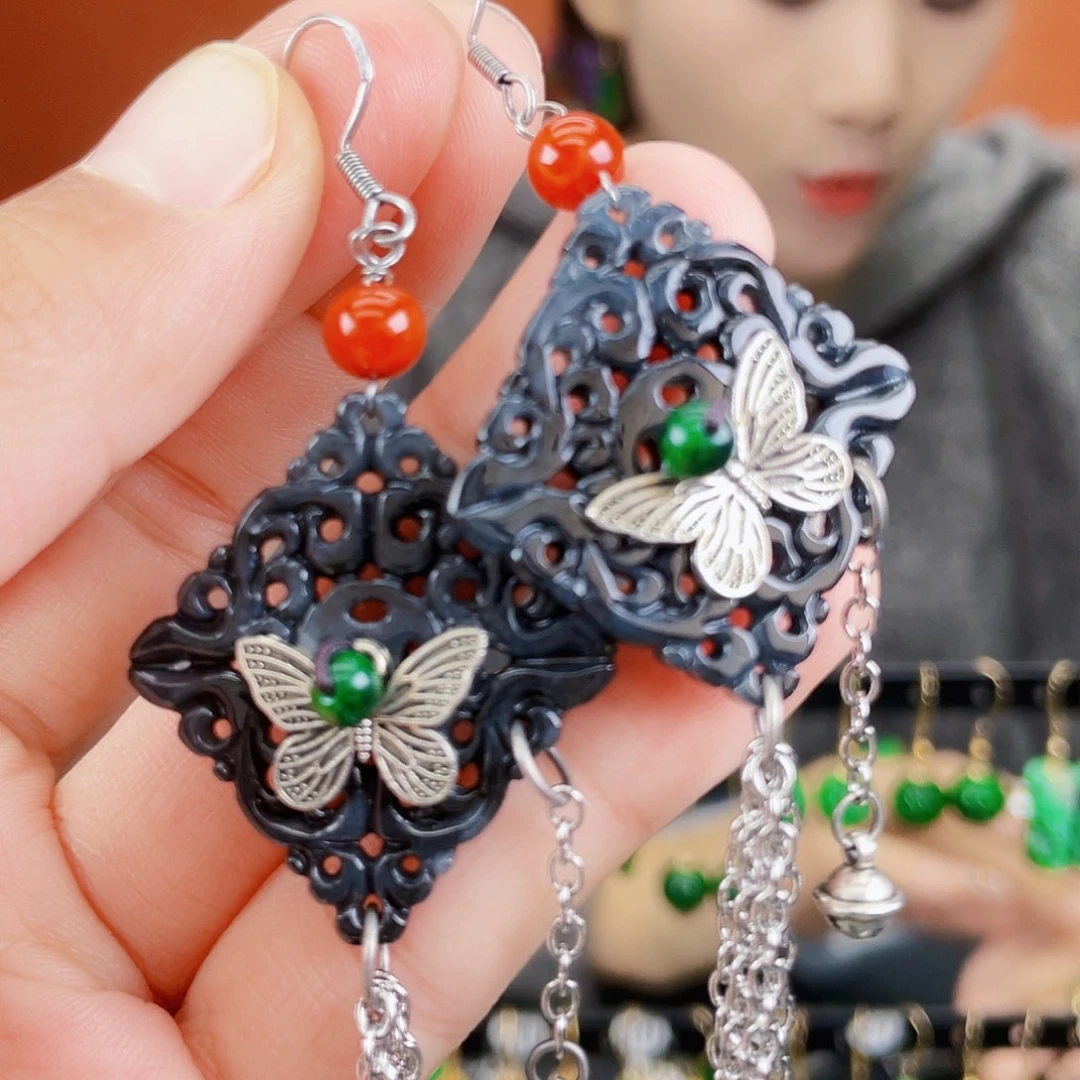 翡翠未镶嵌耳饰饰品