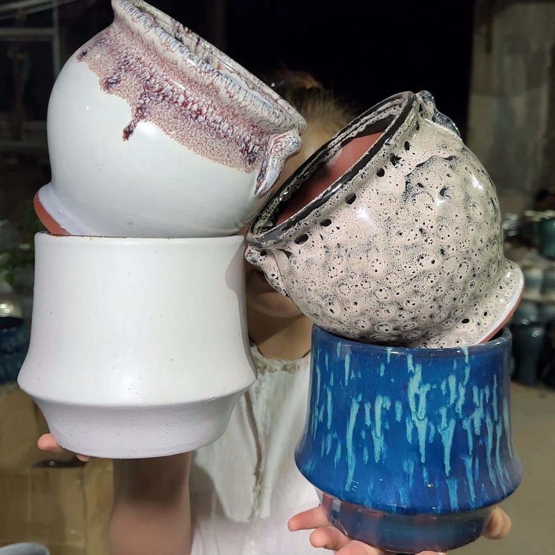 紫砂花盆高15口14