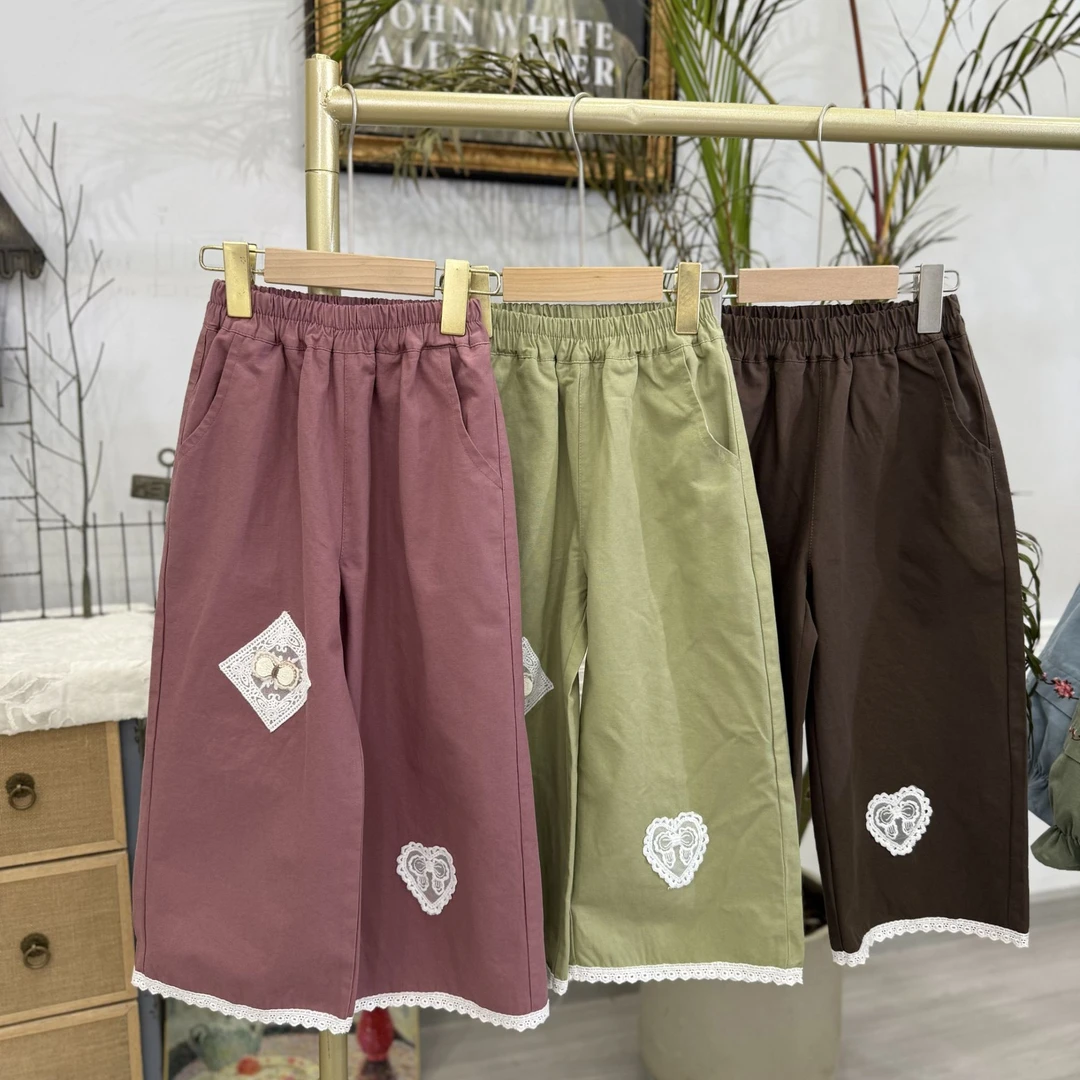 {花屿姑娘}❀609设计师原创新韩版森系女童春款时尚宽松束脚棉布裤