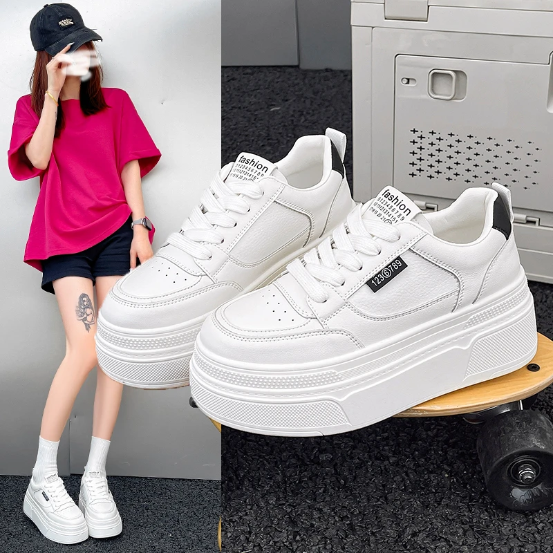 2025新款增高7公分加绒小白鞋透气时尚休闲鞋女鞋韩版欧若智性风
