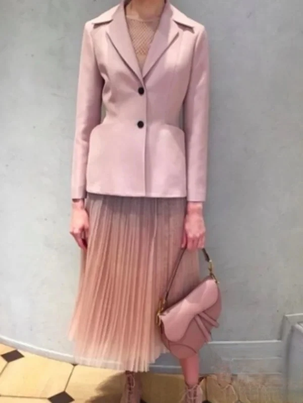 99新 DIOR/迪奥 裸粉色西服套装 38码 01301