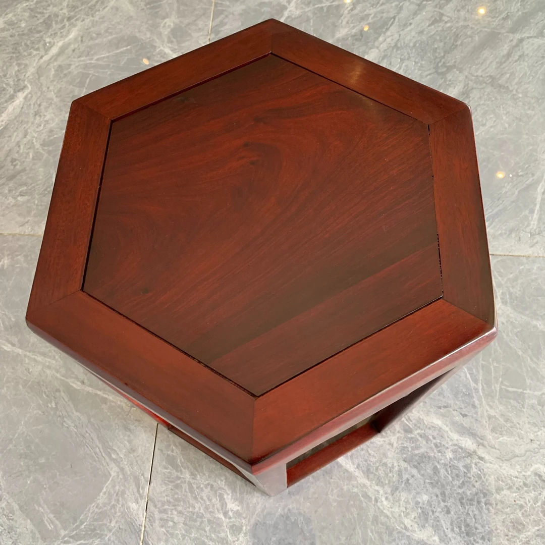 【HF 酸枝六角凳】（高45）卧室凳子圆凳家用小凳客厅凳