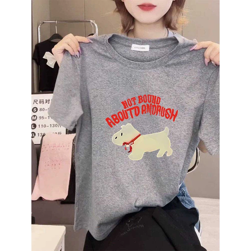 正肩圆领短袖t恤女2025夏秋季灰色小众时尚休闲百搭洋气内搭上衣