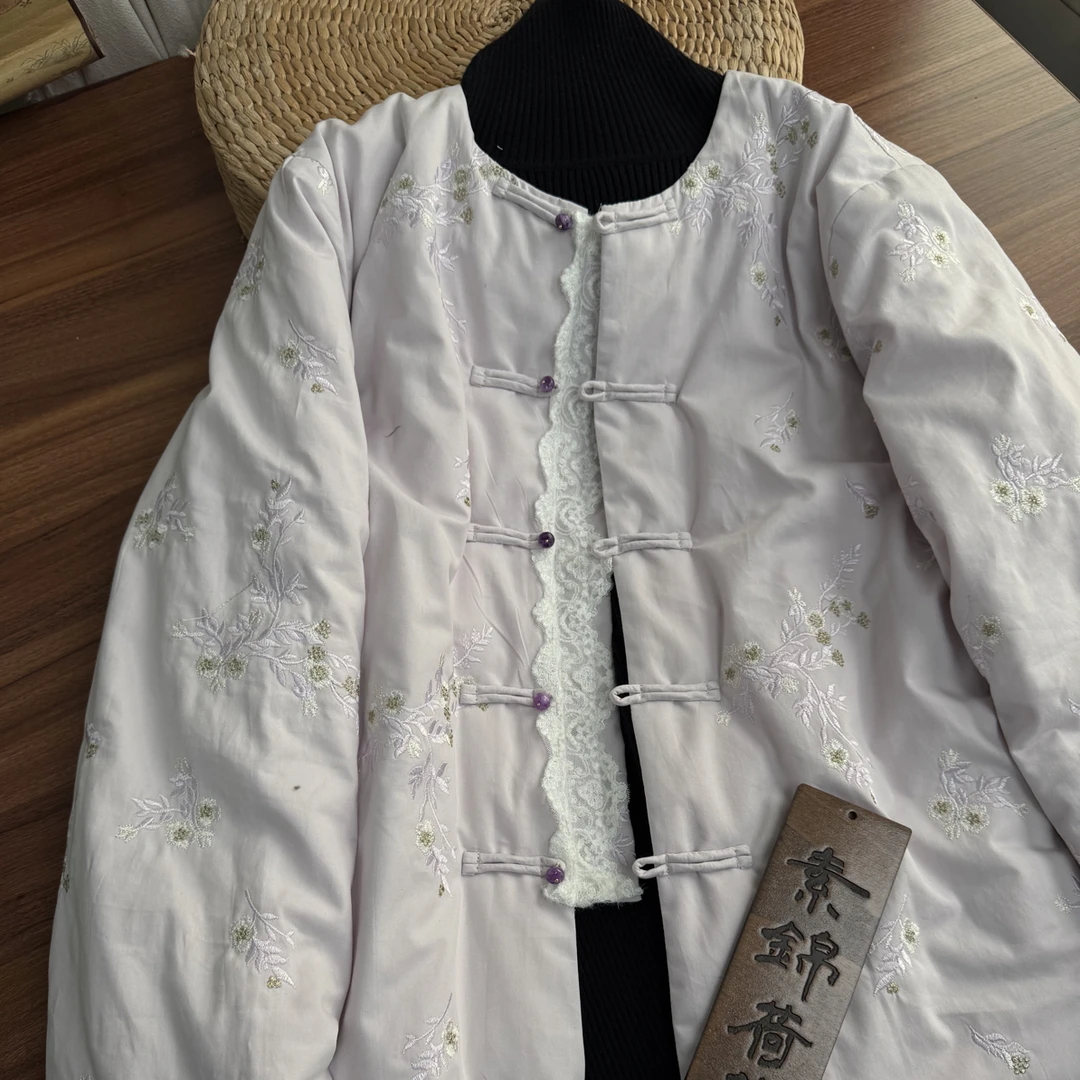 薄 传统新疆棉花袄柔软棉服冬季棉袄外套文艺绣花棉衣中国风c396