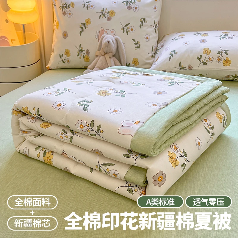 春夏季全棉棉花空调被里外纯棉夏凉被单件可机洗薄被子单双人被芯