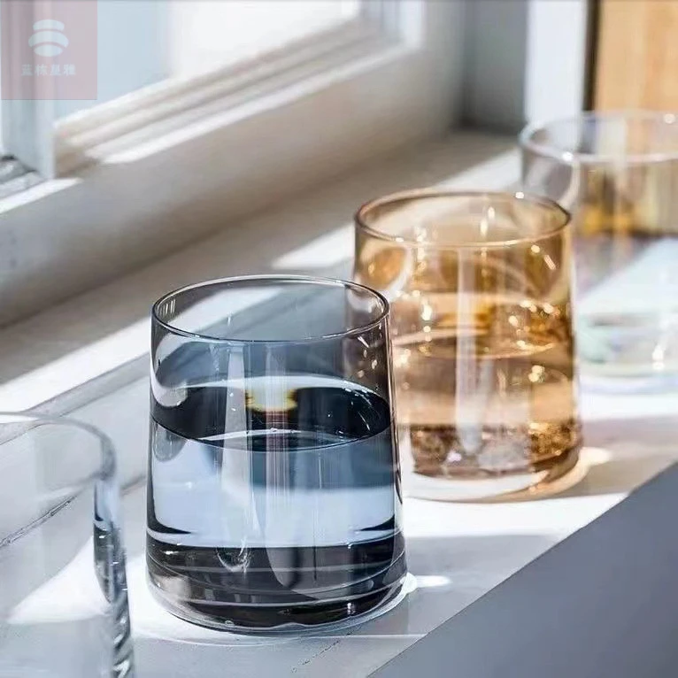 简约水杯酒店民宿漱口杯透明玻璃杯家用ins风威士忌酒杯创意杯子