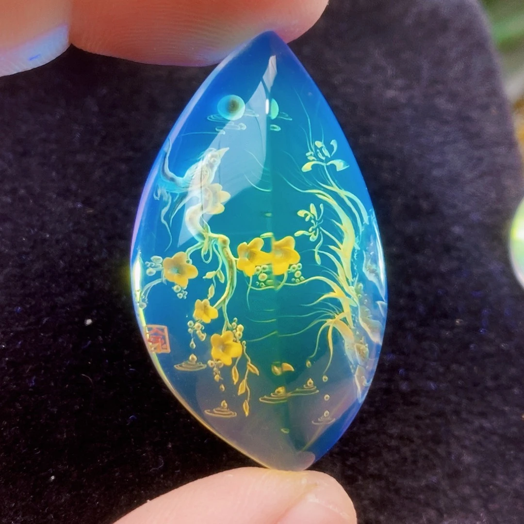 蓝珀未镶嵌吊坠(不含链)