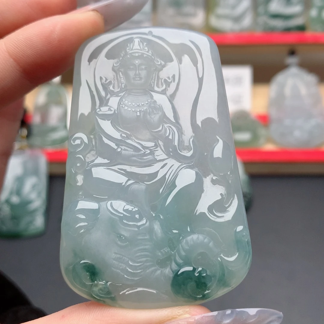 小***儿颈饰未镶嵌翡翠普贤菩萨