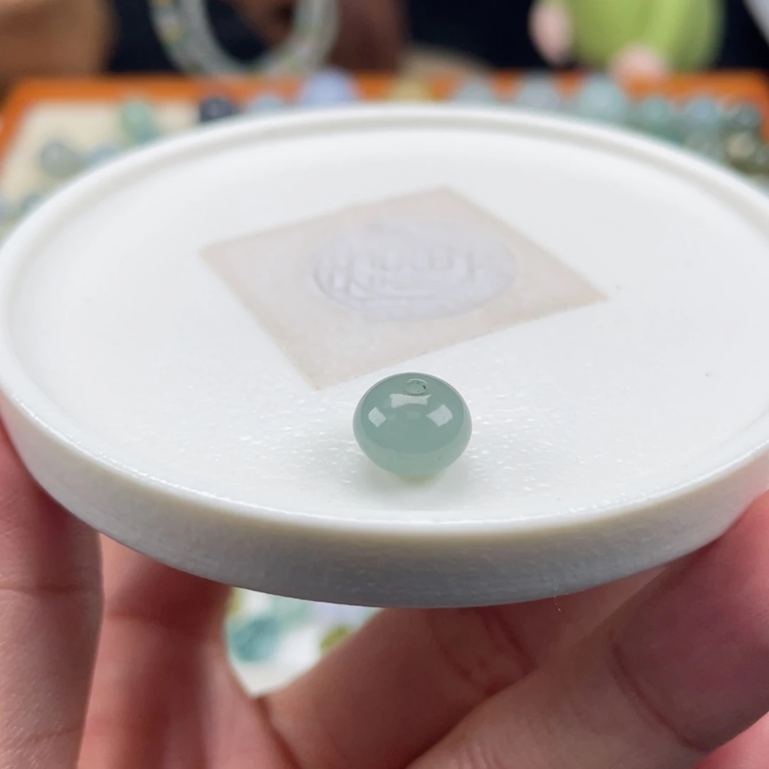 翡翠散珠天然缅甸翡翠a货8.8×6.6
