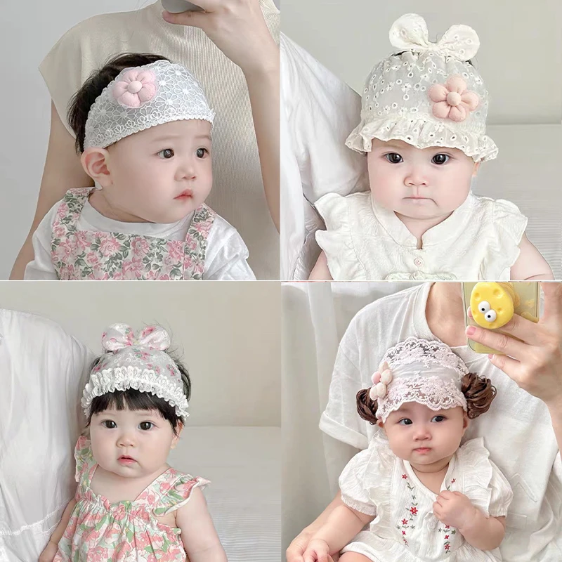女宝囟门帽发带公主宝宝夏季儿童帽子薄款保护囟门护脑门帽子