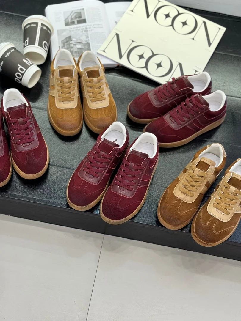 「球宝家」新款真皮内增高复古德训鞋 | 软底时尚运动休闲鞋