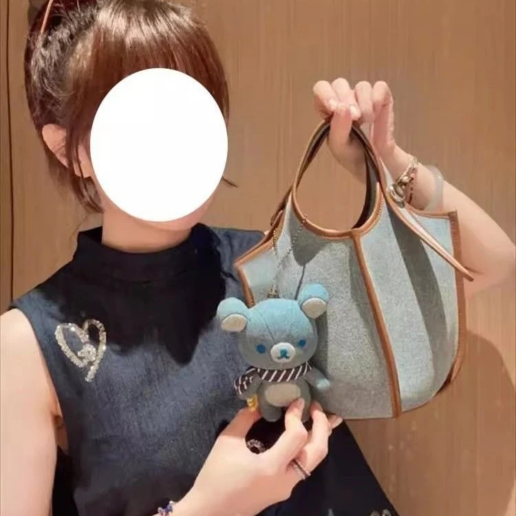 牛仔果篮水桶小包包女式新款夏季小众设计师帆布菜篮子手提包时尚