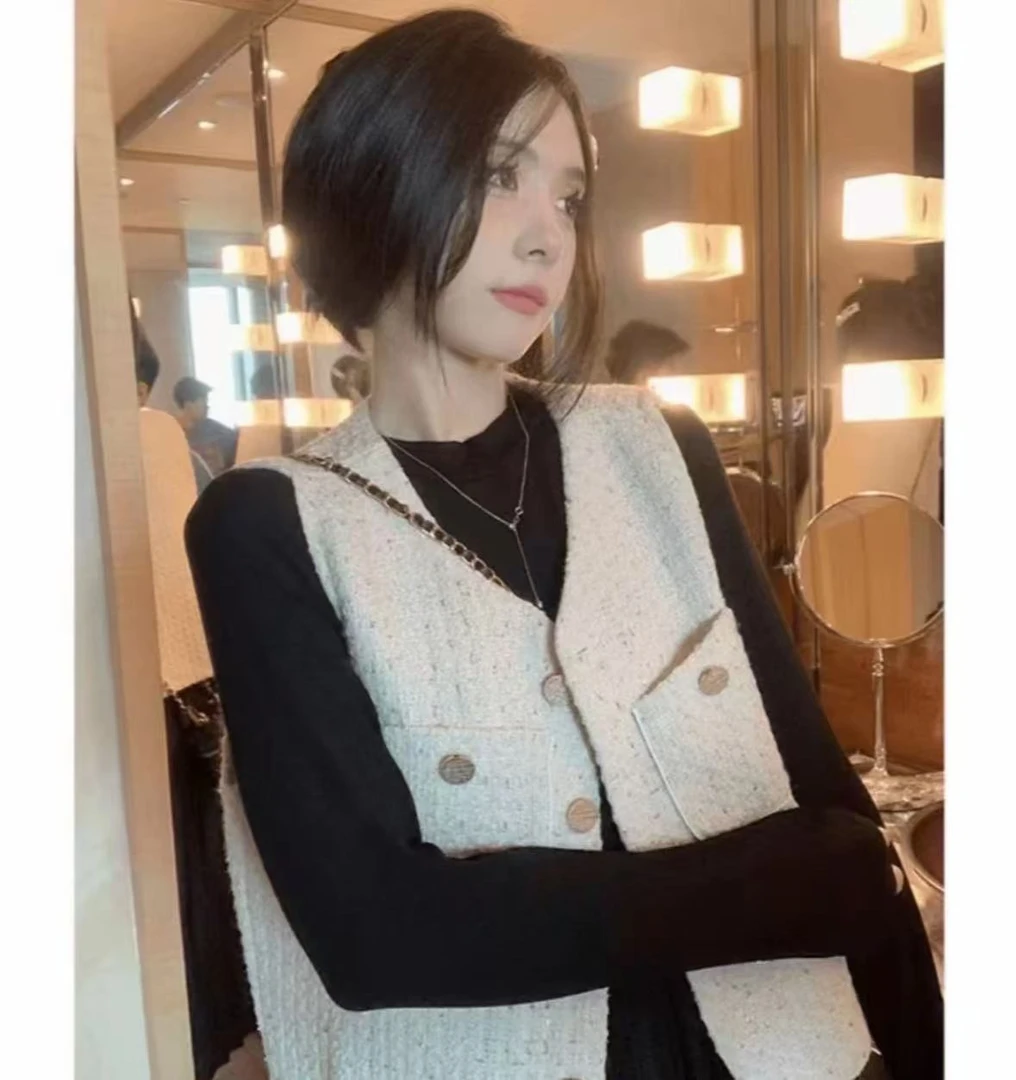 0287-  小香风无袖马甲春秋款显瘦