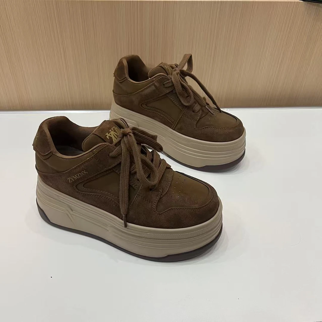 增高9CM 新款系带休闲鞋厚底内增高小个子女鞋T009