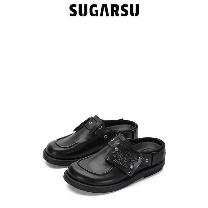 SUGARSU酥履 25年春季新款时尚复古穆勒真皮厚底勃肯鞋半拖外穿女