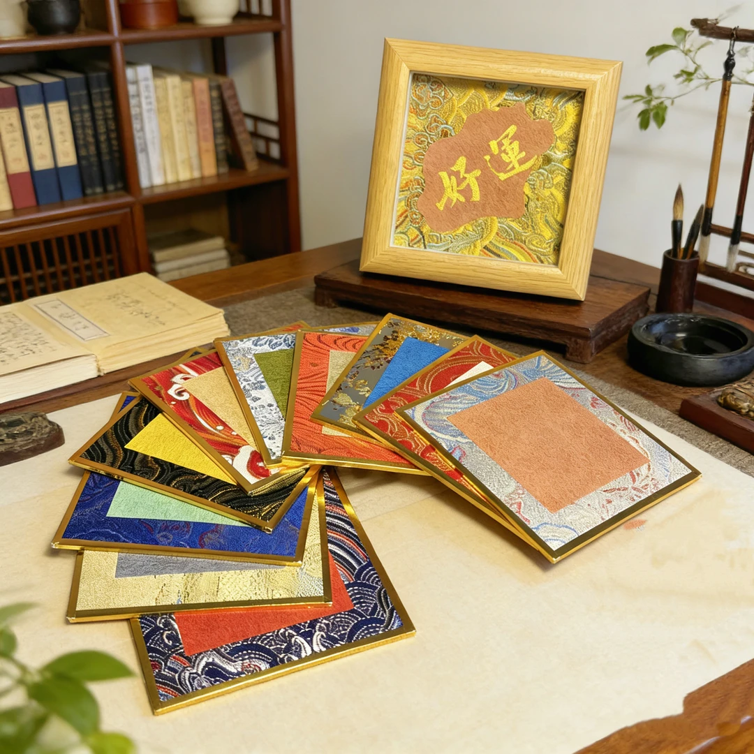 【宣艺堂】到手十张10*10宋锦福卡【款式随机】