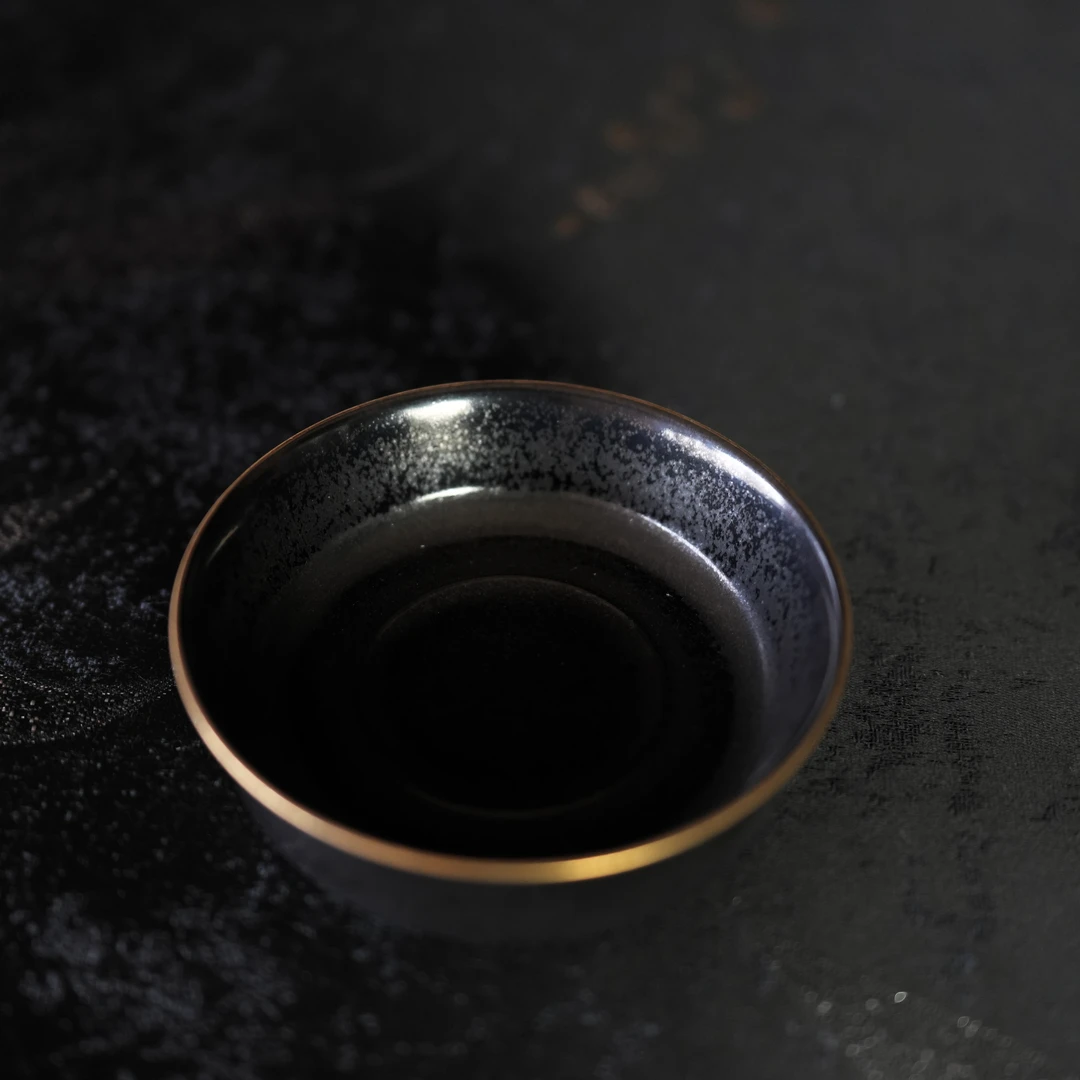 【阿霁x唐人祥】景德镇非遗颜色釉陶瓷曜石黑金盏托