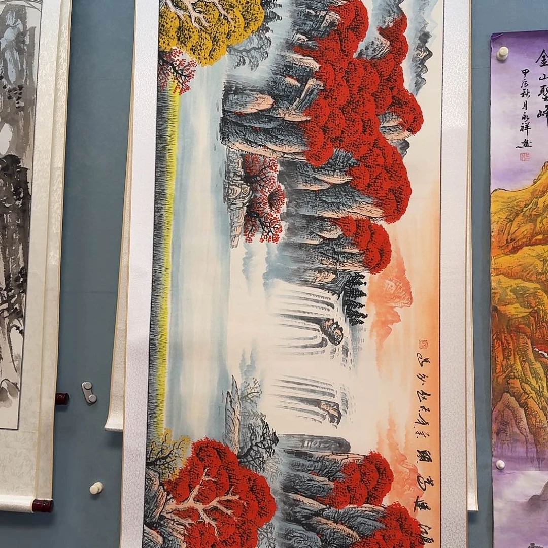 纯手绘国画作品好看小六尺