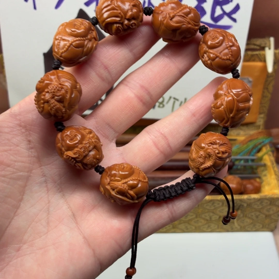 橄榄核吊坠荷叶弥勒