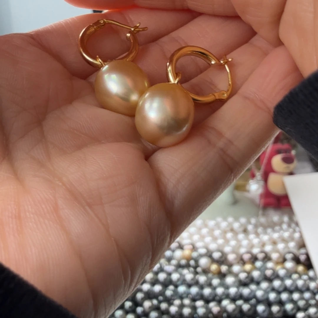 耳饰海水珍珠银S925镶嵌