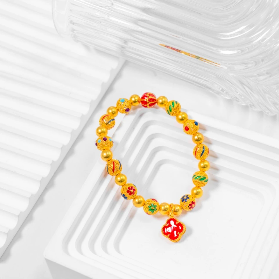 足银银制品 新珐琅彩手串