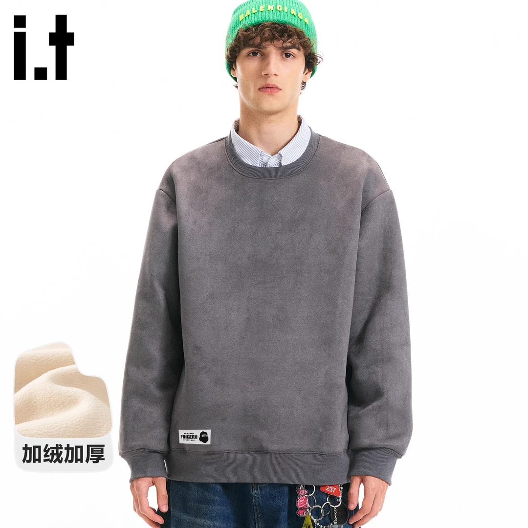 it FINGERCROXX美式长袖t恤男女同款秋季潮流重磅宽松情侣装上衣