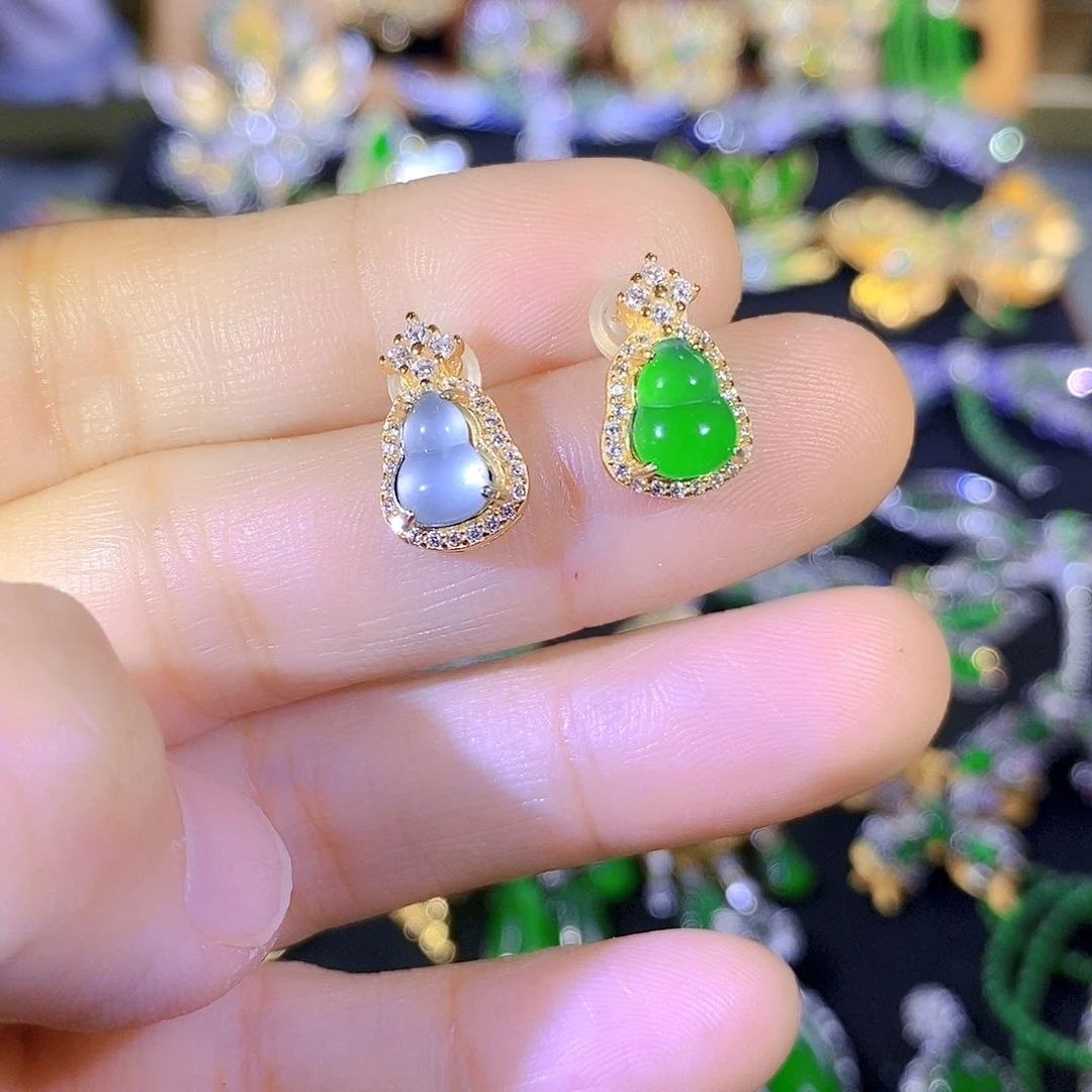 吊坠(不含链)银S925镶嵌翡翠