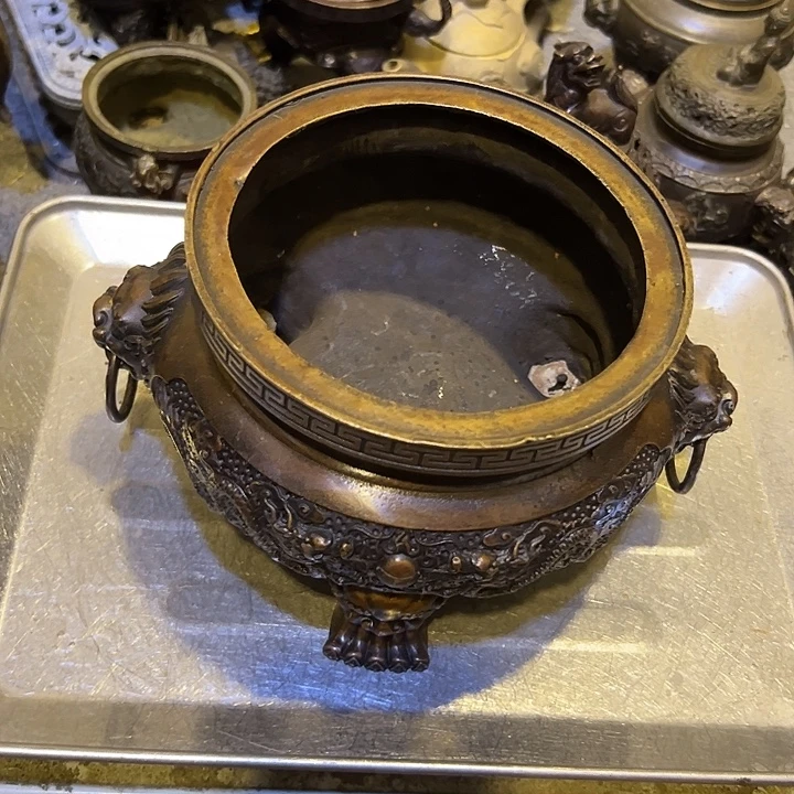 凤***凰黄铜摆件，文房工艺品摆件