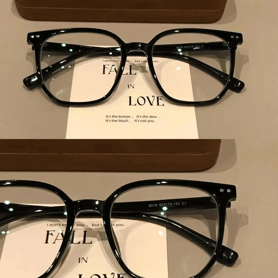 回头率超高~超适合素颜的复古方框黑色系眼镜可配度数防蓝光ins