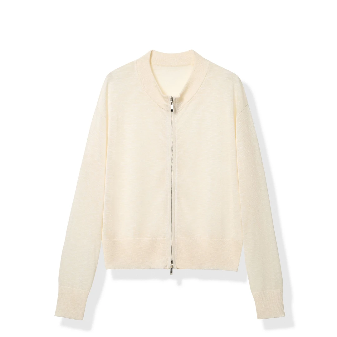 圆领丝滑舒爽拉链针织衫 - YGSS5273