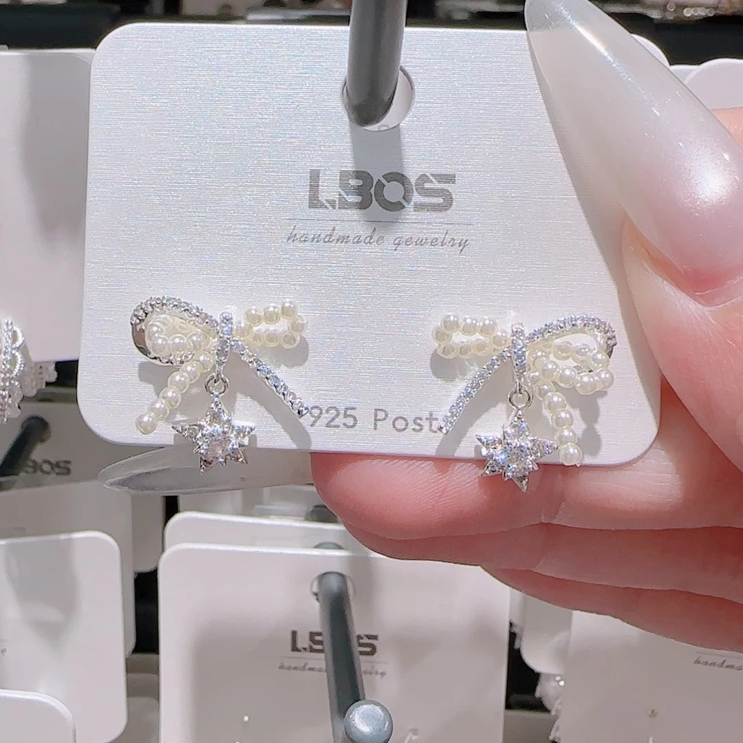 锆石铜合金925银耳环