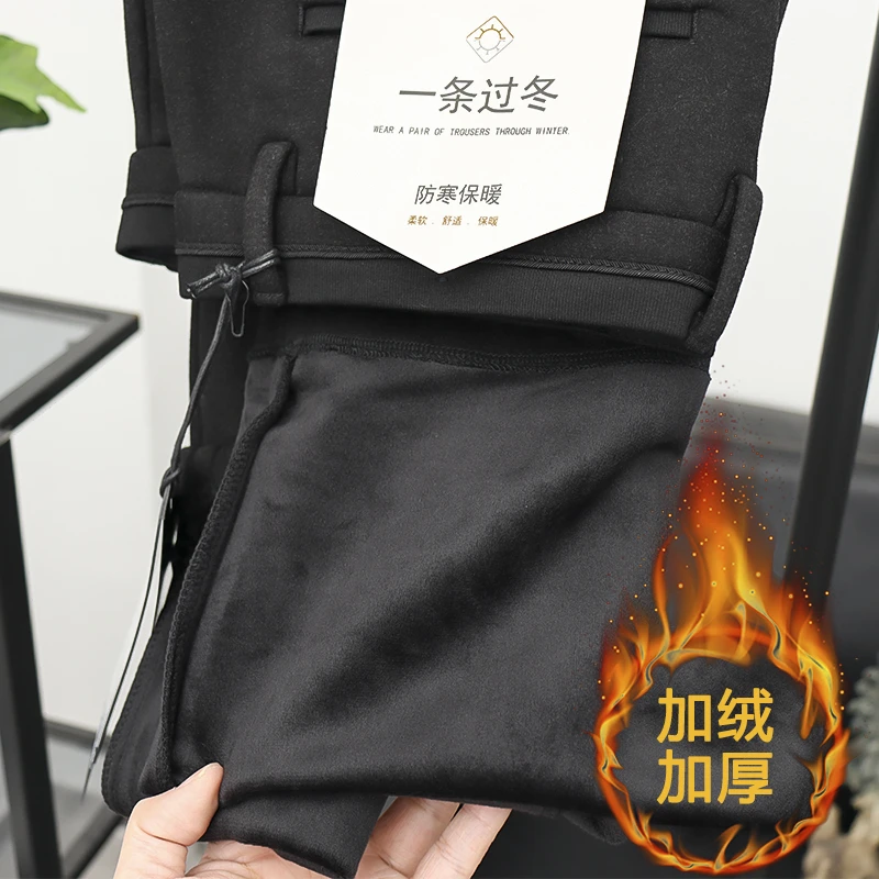 加绒加厚新款尾单S家 男装精品 冬款时尚潮流黑色休闲长裤2166