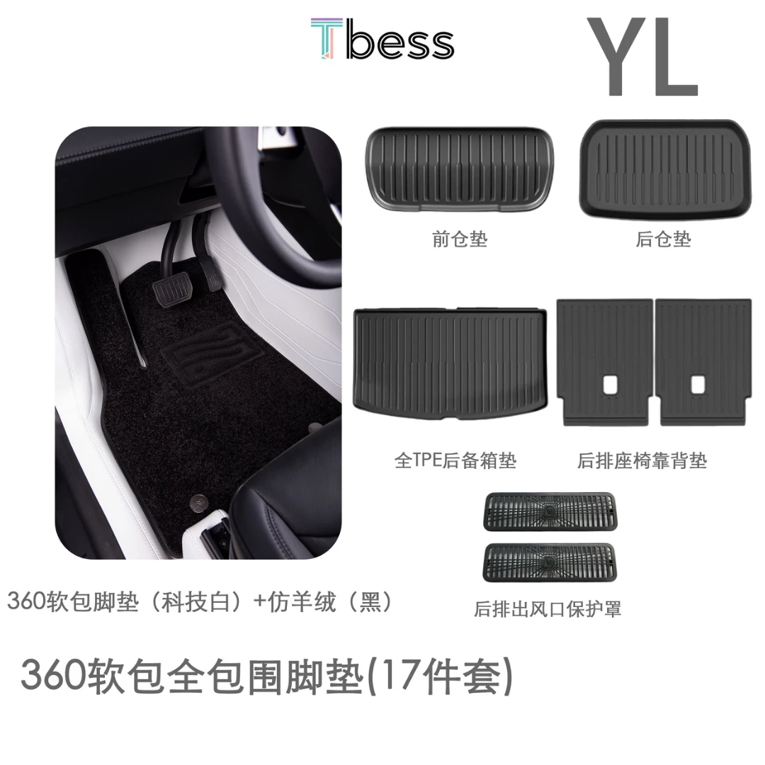 【电车UU专属】适用于【焕新版ModelYL】360全包抗污汽车脚垫软包