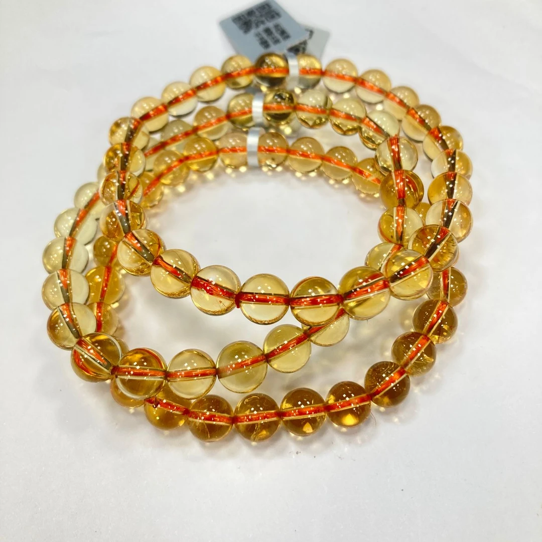 【书记甄选】天然黄水晶单圈手链 约7mm 多样性发一件 6734XZ