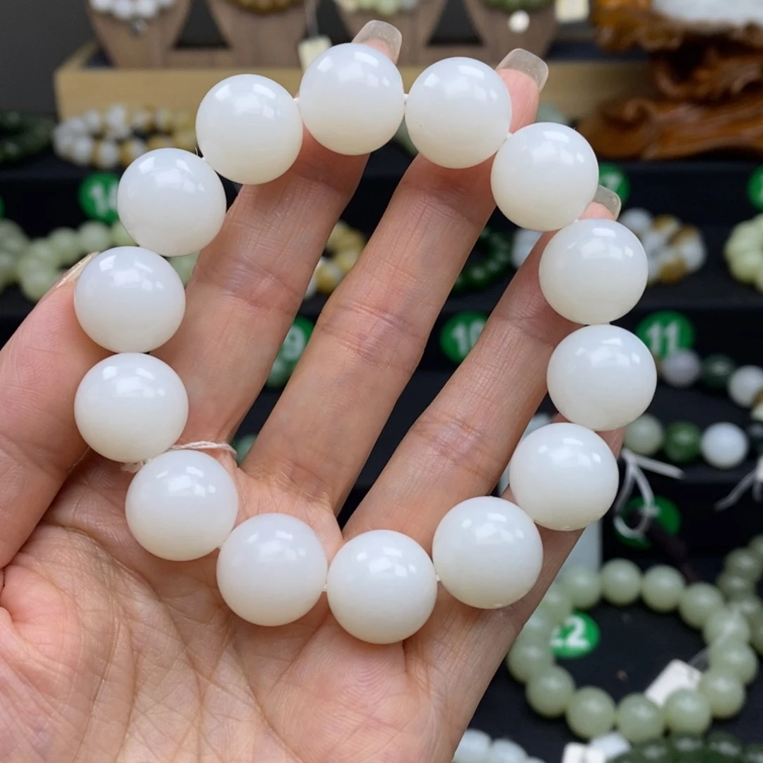 和田玉手链未镶嵌15mm