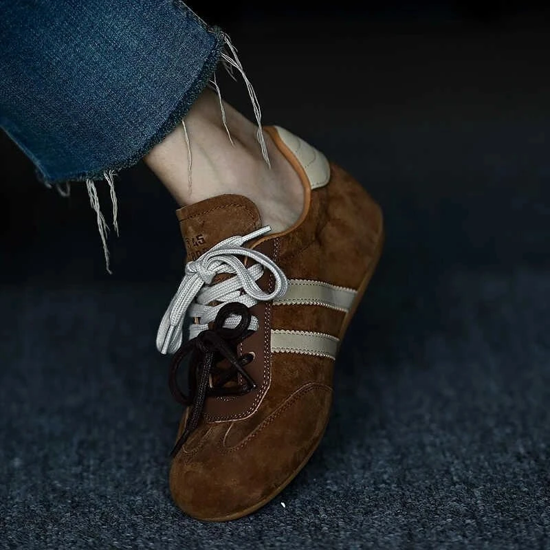 TOUCH MISS 轻奢品质 内增高软底厚底学院风德训鞋女休闲运动鞋女