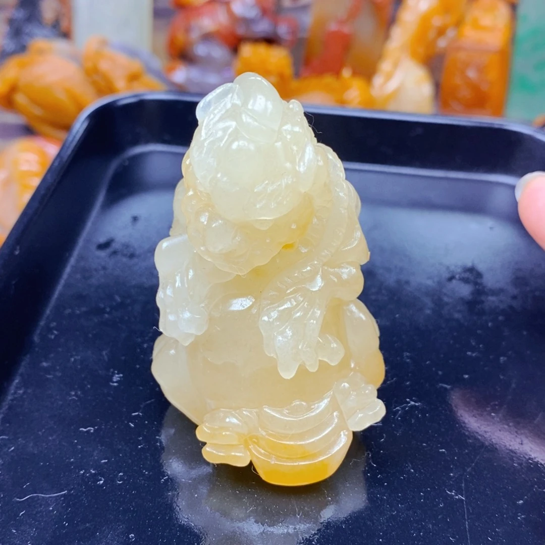 石英质玉（黄龙玉）未镶嵌吊坠(不含链)