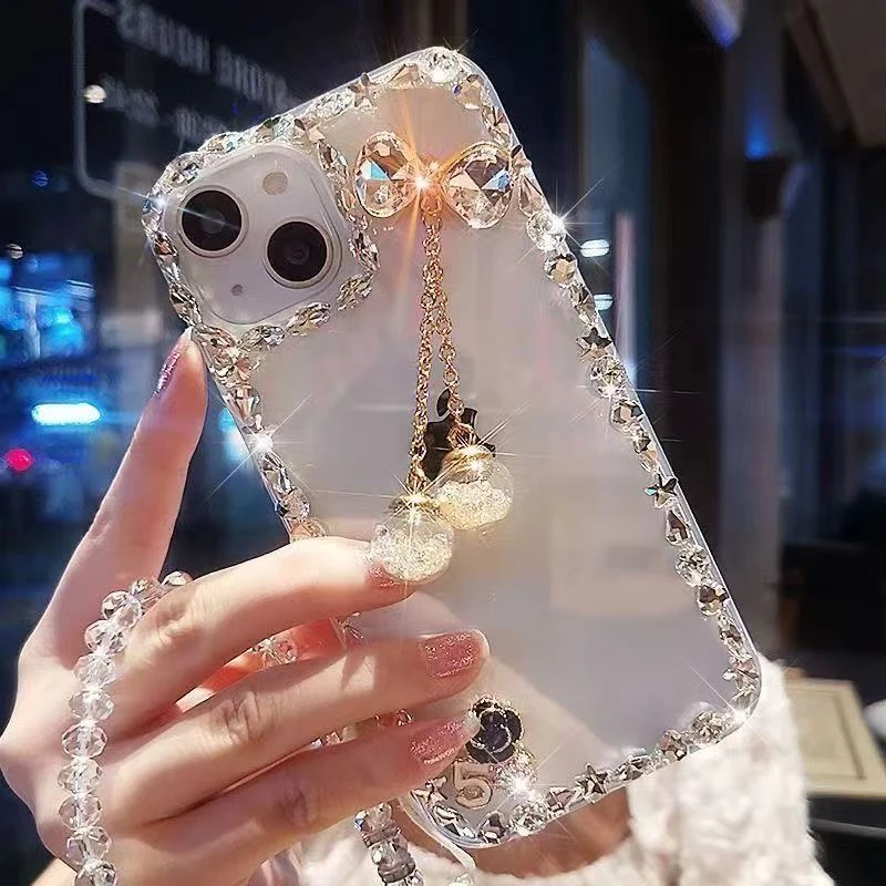 适用oppo荣耀300苹果15plus壳vivo200水钻16promax华为防14手机13