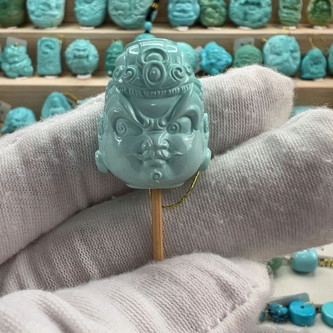 未镶嵌绿松石黄财神 19.3mm