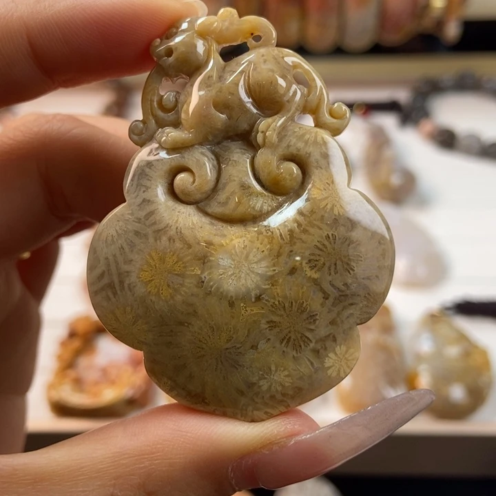 硅化玉吊坠(不含链)未镶嵌64号链接