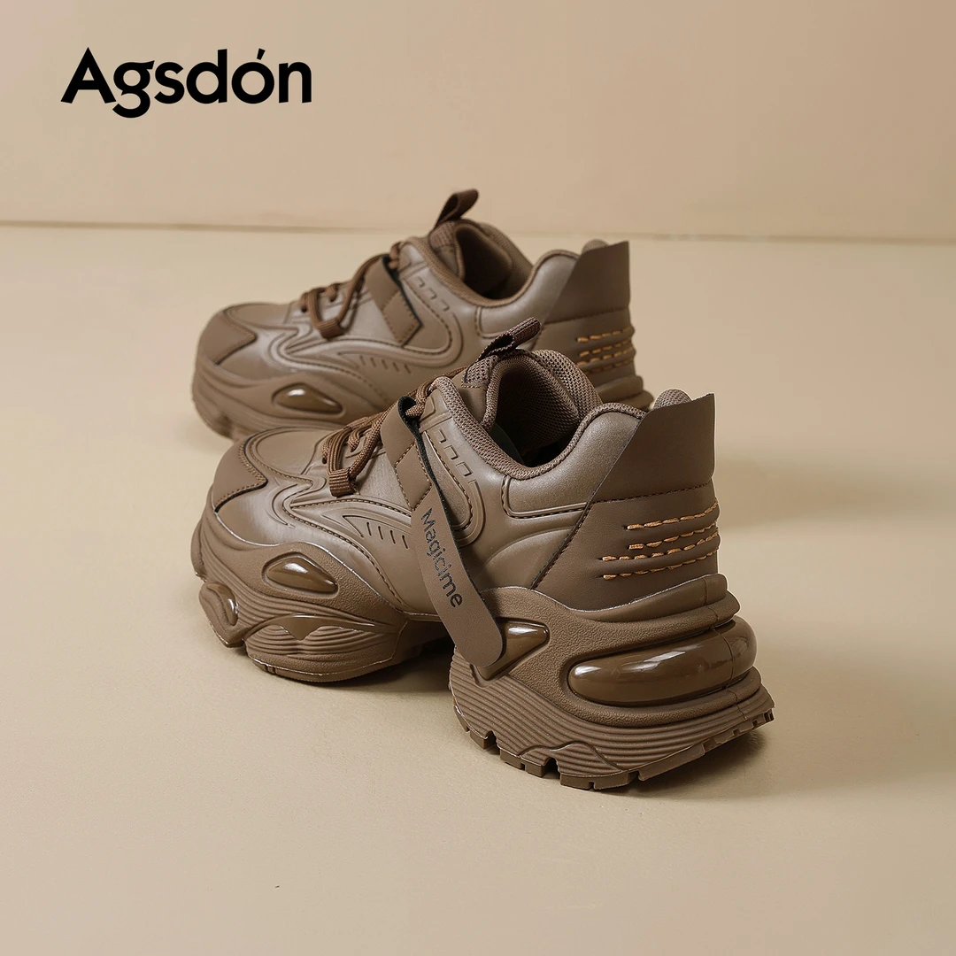 ~奥古狮登厚底老爹鞋女2026新款春季增高5.5cm百搭运动休闲女鞋W