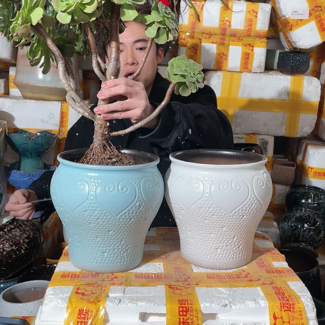 无铅玻璃宜兴紫砂花盆