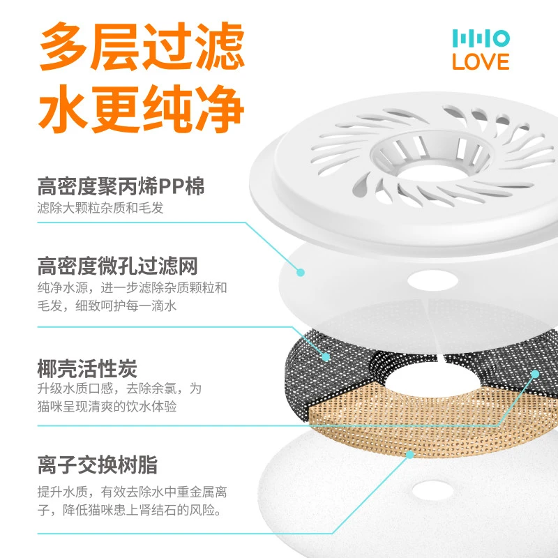宠物饮水器滤芯自动水泵无线循环流动静音猫咪饮水机滤芯